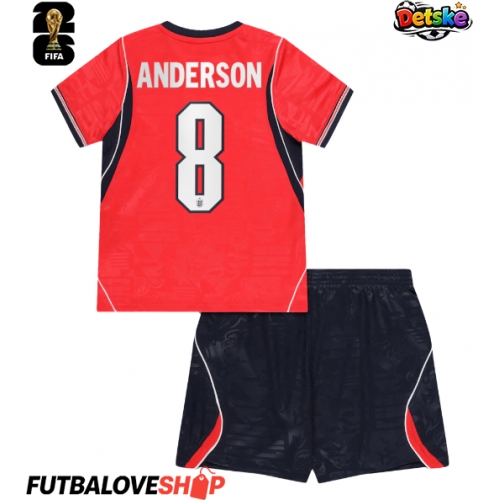 Dres Anglicko Elliot Anderson #8 Preč pre deti MS 2026 Krátky Rukáv (+ trenírky)